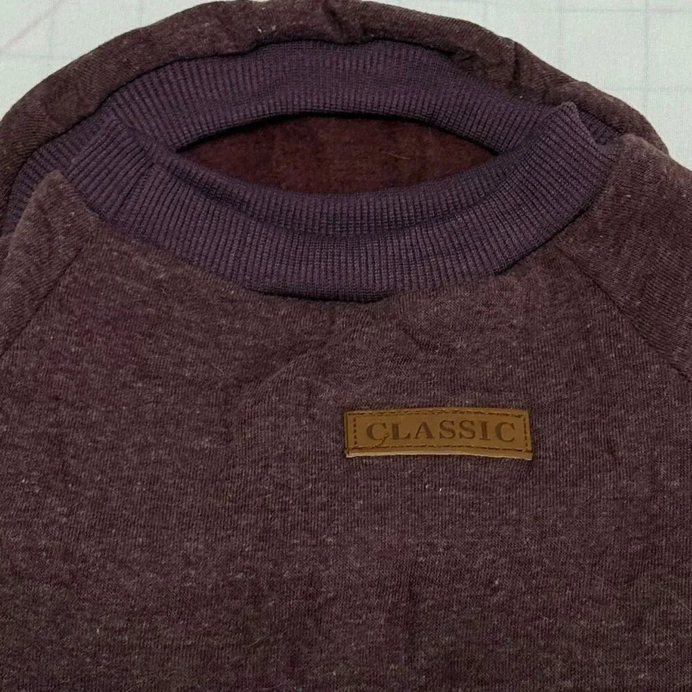 Fleece Dog Sweater Sweatshirt Burgundy Sz M